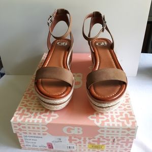 Gianni Bini leather platform wedge sandal
